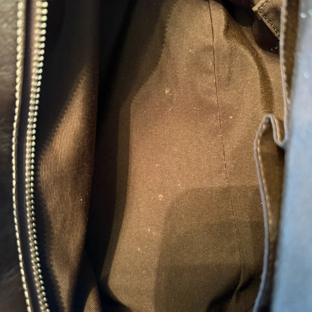 Coach Brown Signature Canvas Shoulder Bag with Dark Brown Leather Trim - Picture 7 of 7